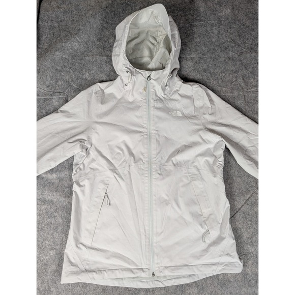 The North Face DryVent Rain Jacket Womens Light Gray Full Zip Hooded Shell LG - Picture 9 of 13